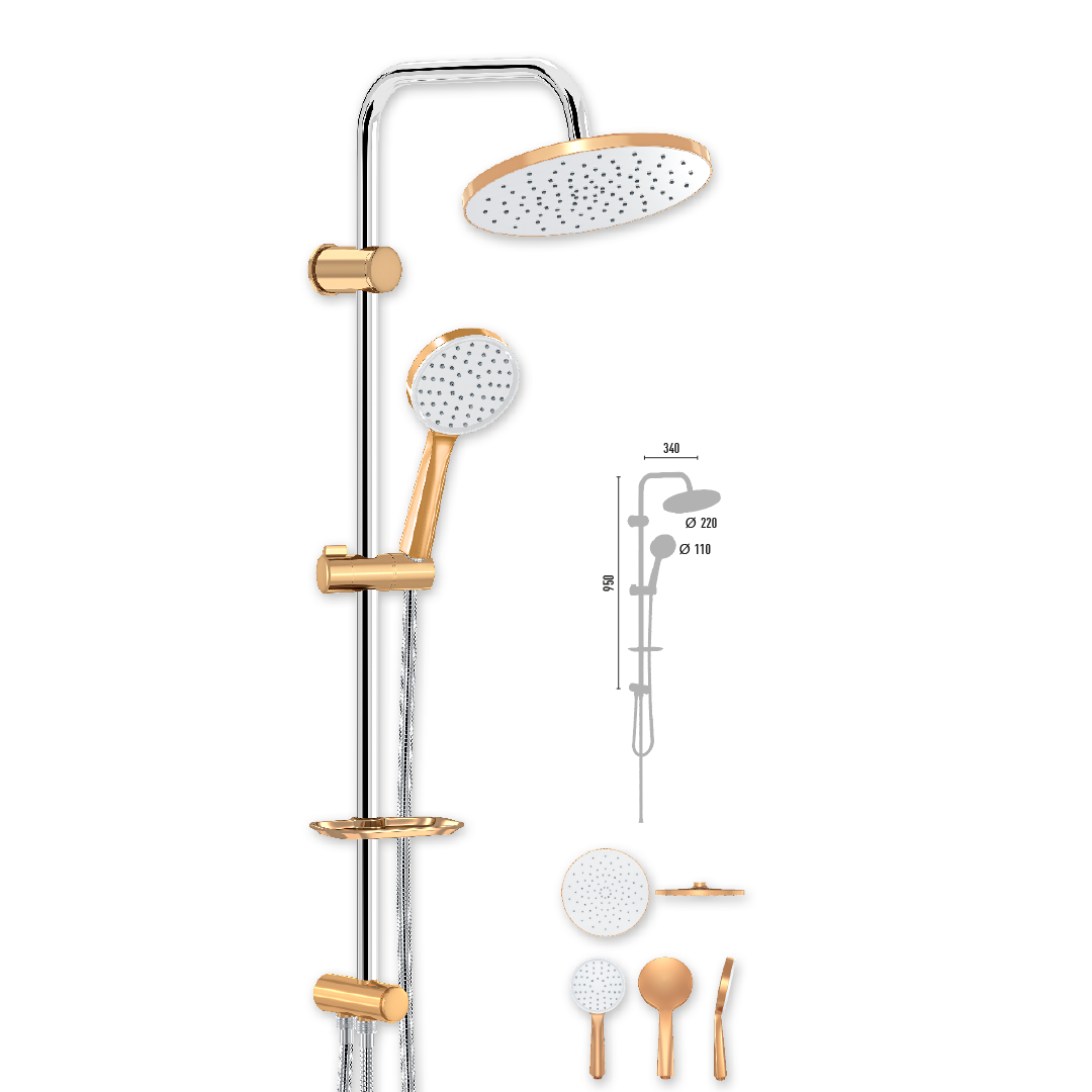 JOJO | Colonne de douche MAT GOLD MAGIC