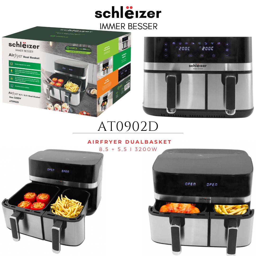 Schleizer | Friteuse sans huile 14L – Air fryer tactile- 3200W