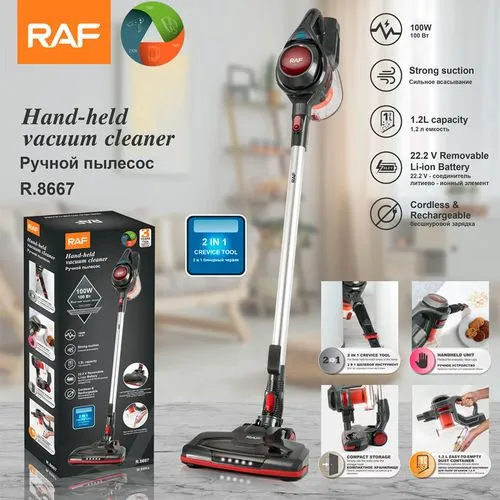 RAF | Aspirateur 2 en 1 sans fil rechargeable