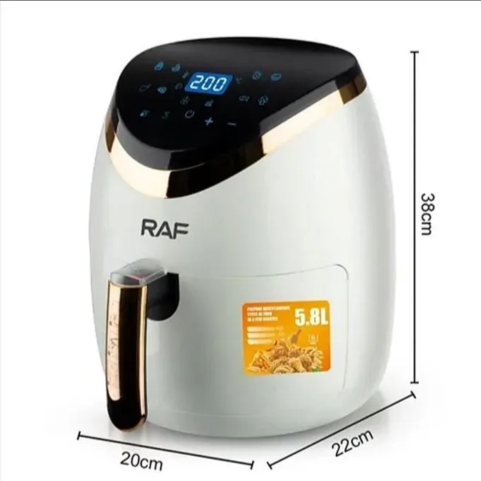 RAF | Friteuse sans huile – Air fryer tactile – 5.8L – Blanc
